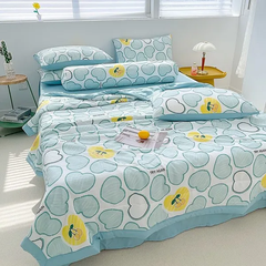 Bộ chăn drap gối cotton đũi Hàn Quốc