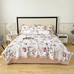 Bộ chăn drap gối lụa Thái 5 món