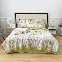 Bộ chăn drap gối lụa Thái 5 món