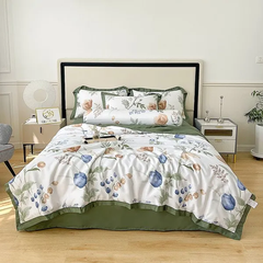 Bộ chăn drap gối lụa Thái 5 món