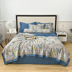 Bộ chăn drap gối lụa Thái 5 món