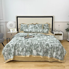 Bộ chăn drap gối lụa Thái 5 món