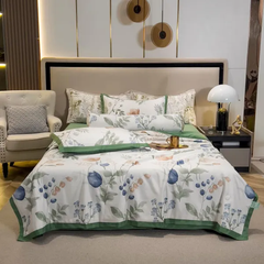 Bộ chăn drap gối lụa Thái 5 món