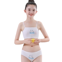 Bộ đồ lót hai dây vải cotton nguyên chất dành cho bé gái thời kỳ phát triển