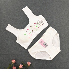 Bộ đồ lót bằng vải cotton không có gọng thép in họa tiết hổ dễ thương dành cho bé gái