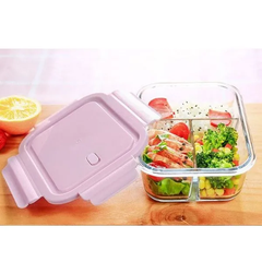 Hộp cơm thủy tinh 1000ml văn phòng 3 ngăn