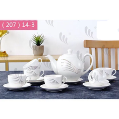 Bộ tách trà vuông gốm sứ 1 ấm + 6 tách kèm dĩa siêu đẹp