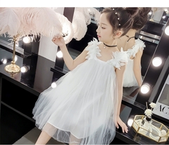 Đầm hai dây phối ren kiểu dáng công chúa ngọt ngào dành cho bé gái
