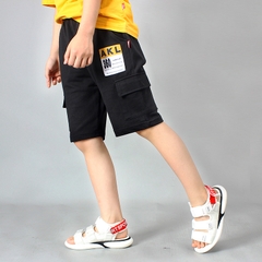 Quần short bé trai cotton thoáng khí phối túi hộp kiểu dáng thể thao