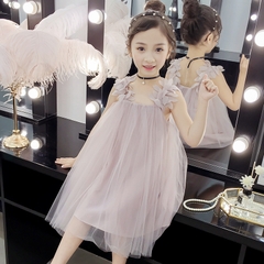 Đầm hai dây phối ren kiểu dáng công chúa ngọt ngào dành cho bé gái