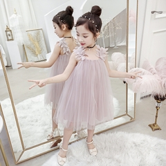 Đầm hai dây phối ren kiểu dáng công chúa ngọt ngào dành cho bé gái