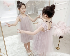 Đầm hai dây phối ren kiểu dáng công chúa ngọt ngào dành cho bé gái