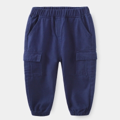 Quần kaki cotton túi hộp bo gấu cho bé trai
