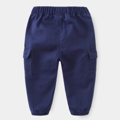 Quần kaki cotton túi hộp bo gấu cho bé trai