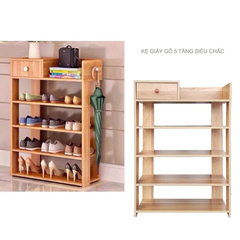 Kệ để giày dép 5 tầng bằng gỗ MDF