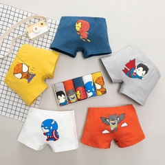 Combo 5 quần lót boxer cotton in hoạt hình mềm mại cho bé trai từ 3-12 tuổi