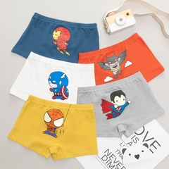 Combo 5 quần lót boxer cotton in hoạt hình mềm mại cho bé trai từ 3-12 tuổi