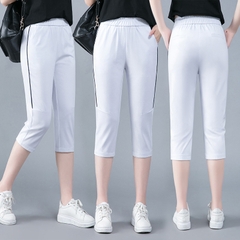 Quần lửng nữ phong cách thể thao, lưng cao ôm dáng, độ co giãn cao