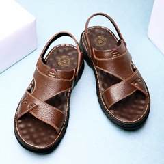 Dép sandal đế cao chất da thoáng khí dành cho nam