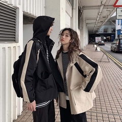 Áo khoác unisex túi hộp form rộng cài nút kiểu Hàn Quốc