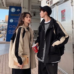 Áo khoác unisex túi hộp form rộng cài nút kiểu Hàn Quốc