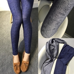 Quần legging giả denim vải co giãn vừa vặn ôm dáng, phiên bản Hàn Quốc
