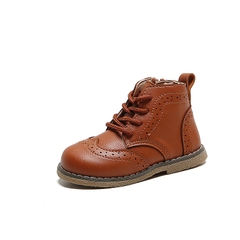 Giày boot Martin đế mềm khóa kéo một bên phong cách Hàn Quốc cho bé gái