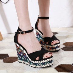 Giày sandal cao gót nữ đế xuồng, hở ngón phong cách Âu Mỹ mới