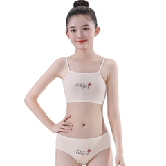 Bộ đồ lót hai dây vải cotton nguyên chất dành cho bé gái thời kỳ phát triển