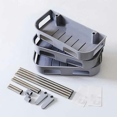 Kệ để đồ dán tường nhựa 2 tầng đặt trên bồn cầu