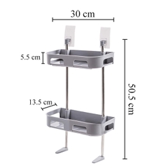Kệ để đồ dán tường nhựa 2 tầng đặt trên bồn cầu