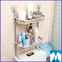 Kệ để đồ dán tường nhựa 2 tầng đặt trên bồn cầu