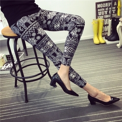 Quần legging vải thun size lớn kẻ sọc cá tính thời trang dành cho nữ
