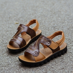 Giày sandal da bò đế mềm kiểu dáng đơn giản dành cho bé trai