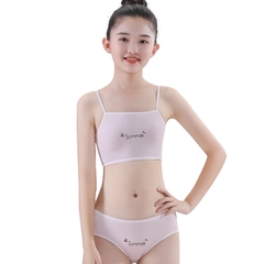 Bộ đồ lót hai dây vải cotton nguyên chất dành cho bé gái thời kỳ phát triển