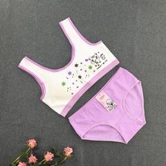 Bộ đồ lót bằng vải cotton không có gọng thép in họa tiết hổ dễ thương dành cho bé gái