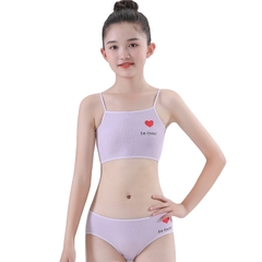 Bộ đồ lót hai dây vải cotton nguyên chất dành cho bé gái thời kỳ phát triển