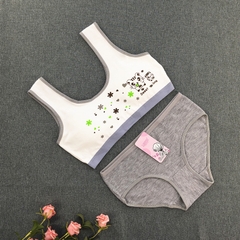 Bộ đồ lót bằng vải cotton không có gọng thép in họa tiết hổ dễ thương dành cho bé gái