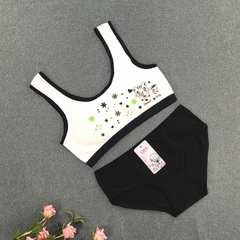 Bộ đồ lót bằng vải cotton không có gọng thép in họa tiết hổ dễ thương dành cho bé gái