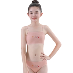 Bộ đồ lót hai dây vải cotton nguyên chất dành cho bé gái thời kỳ phát triển