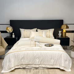 Bộ chăn drap phi lụa vân chìm