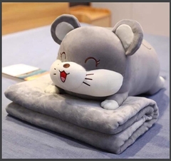 Bộ chăn gối văn phòng 3 in 1 chuột cười dễ thương