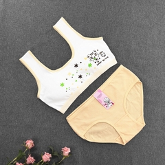 Bộ đồ lót bằng vải cotton không có gọng thép in họa tiết hổ dễ thương dành cho bé gái