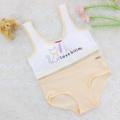 Bộ đồ lót hai dây kiểu dáng thể thao vải cotton không gọng thép thoải mái, thoáng khí dành cho bé gái