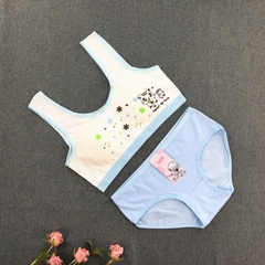 Bộ đồ lót bằng vải cotton không có gọng thép in họa tiết hổ dễ thương dành cho bé gái