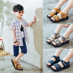 Giày sandal da bò phong cách thời trang Hàn Quốc dành cho bé trai