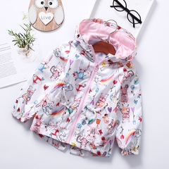 Áo khoác có mũ trùm đầu in hình dễ thương thời trang dành cho bé gái