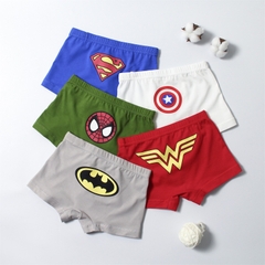 Combo 5 quần lót boxer cotton nguyên chất in hoạt hình cho bé trai từ 3-12 tuổi