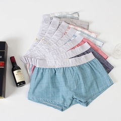 Quần lót boxer nam sọc caro WANGJIANG cotton thoáng khí thoải mái