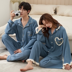 Bộ đồ ngủ nam cổ vest chất cotton mát hợp thời trang